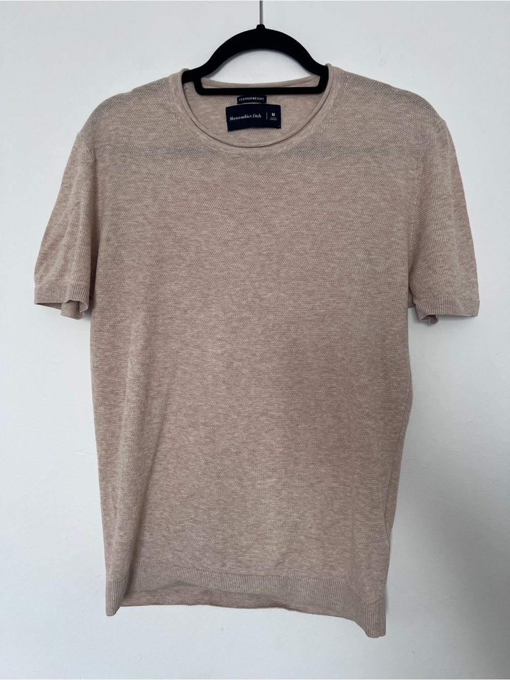 Abercrombie & Fitch Short-Sleeve Crewneck Tee in Light Beige